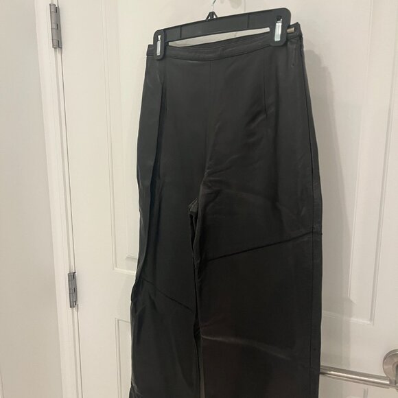 1990's Vintage Claude Montana Pieced Black Leather Pants Italy Size 40 MINT - Picture 4 of 13